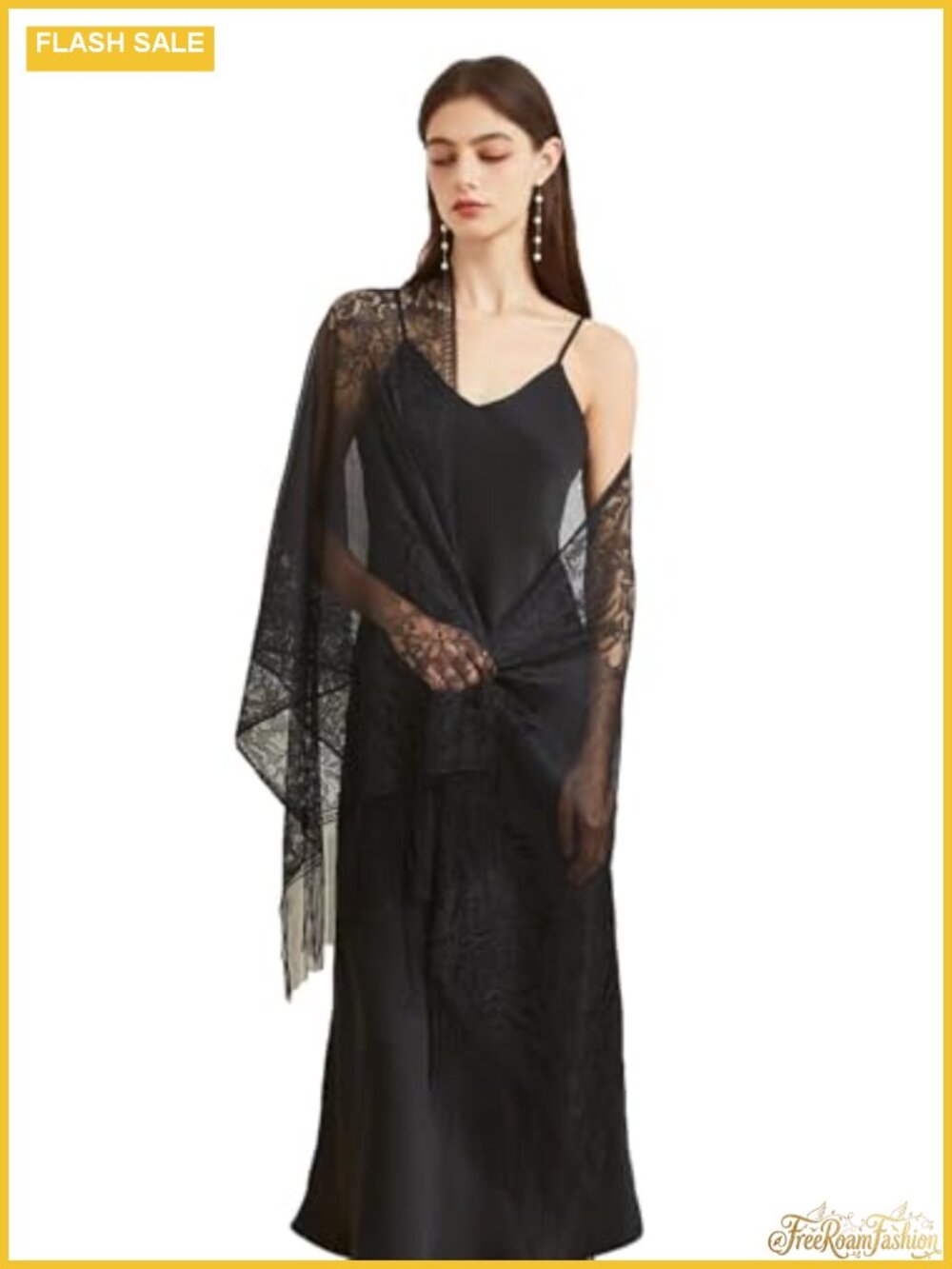 Lace Shawl and Wrap with Fringe for Evening Wedding Formal Occasions